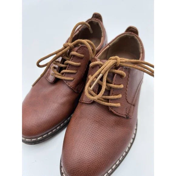 Robert David Boys Lace Up Panama Dress Shoes Brown Size 11 Church Wedding Formal - Picture 3 of 7